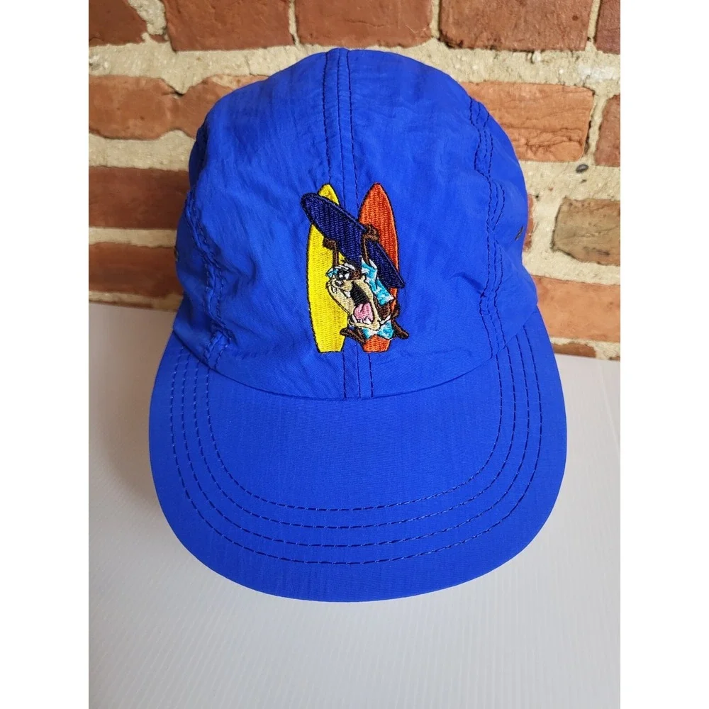 Looney Tunes Taz Tasmanian‎ Devil with Surfboards Ball Cap Hat Royal Blue